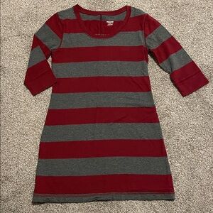 Mossimo Small Red and Gray Striped Dress